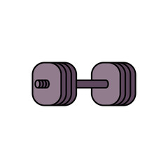 Dumbbell isometric icon. Vector dumbbell emblem. Minimal color linear style