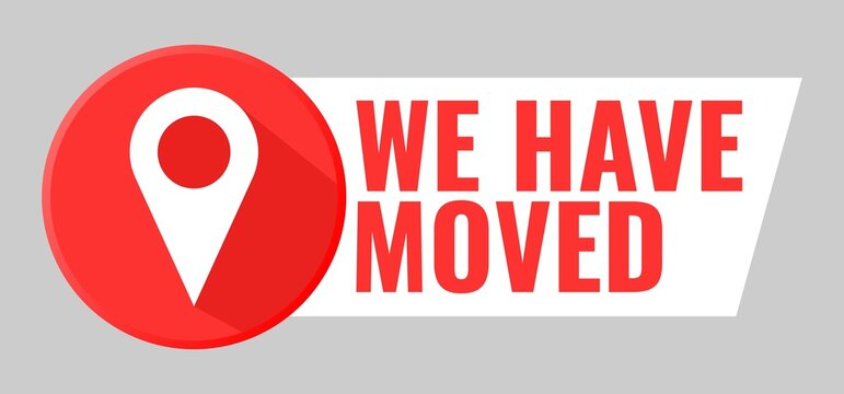 We Have Moved Banner, Office Change Address, New House or Site Location Announcement. Map Street Background. Vector Illustration