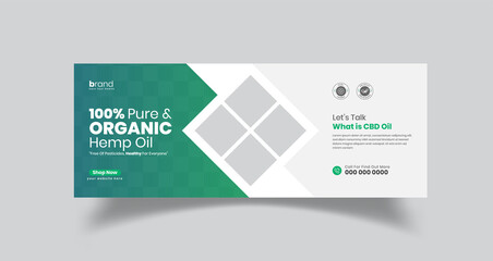Hemp Products Or Cbd Oil Facebook Cover Page Design, Hemp Products Social Media Post