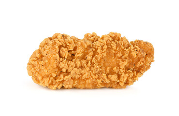 Fried chicken fillets isolated on white background.