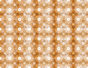 Geometrical Arabic Islamic pattern background, Turk Seljuk architectural decorative element