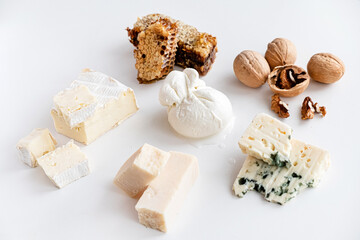 cheese plate on the white