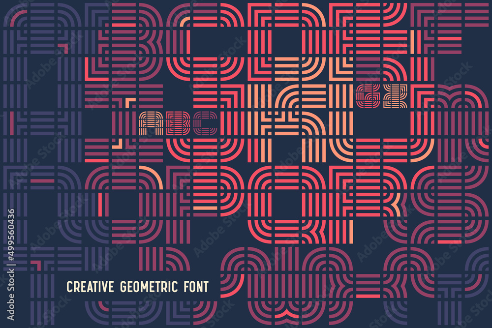 Poster vector abstract pattern made of creative font set