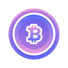 bitcoin coin gradient logo design template icon