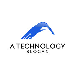 This design is in the form of the letter A with a technology feel.
Very suitable for logos or symbols of a company or business engaged in technology.