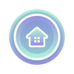 home coin gradient logo design template icon