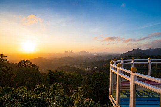 Stunning sunrise view from Wang Kelian viewpoint, Perlis