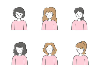 女性　イラストセット