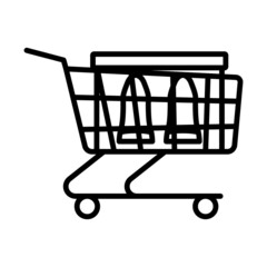 Shopping Cart With Shoes In Box Icon