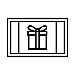 Laptop With Gift Box On Screen Icon