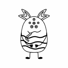 Childish cute monster. Doodle style. Drawn alien. vector illustration.