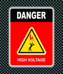 High voltage icon, danger vector symbol isolated on white background, web button