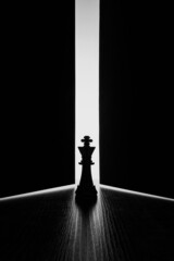 Chess, photographed on a black background with a background light