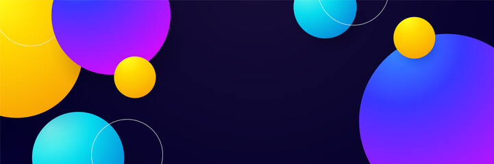 Abstract circle colorful banner background. Color gradient abstract background with dynamic wave line effect. Vector abstract graphic design banner pattern background web template.