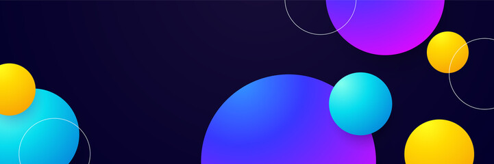 Abstract circle colorful banner background. Color gradient abstract background with dynamic wave line effect. Vector abstract graphic design banner pattern background web template.