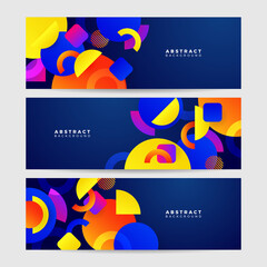 Set of abstract colorful polygon geometric banner design template background. Vector abstract graphic design banner pattern background template.