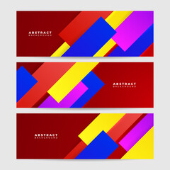 Set of abstract colorful geometric banner background. Vector abstract graphic design banner pattern background template.