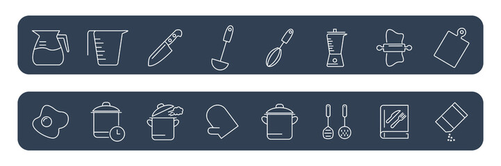 Cooking icons set . Cooking pack symbol vector elements for infographic web