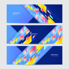 Abstract modern colorful 3d geometric banner background. Gradient polygon geometric vector abstract graphic design banner pattern background template web banner design.