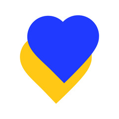 Ukraine flag icon in the shape of heart isolated on white. Save Ukraine concept. Vector Ukrainian symbol, icon, button.