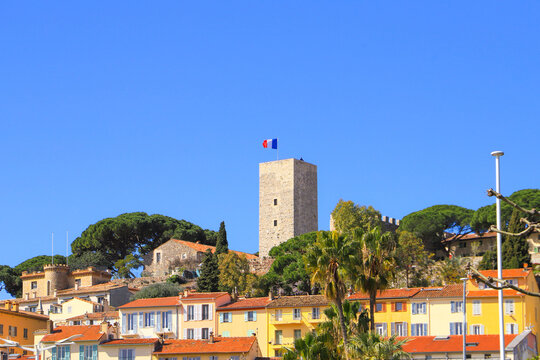 View at the Fortress in the old town of Cannes - France