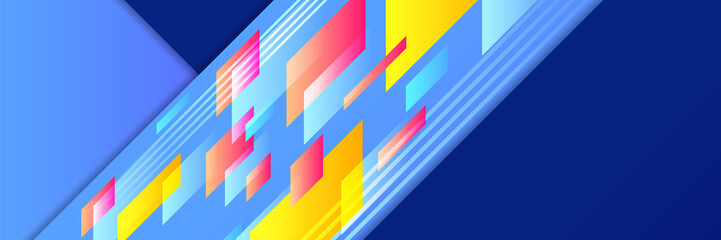 Abstract colorful banner background. Gradient dynamic vibrant geometric vector abstract graphic design banner pattern background template web landing page.