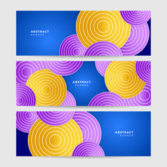 Fototapeta premium Set of abstract blue orange geometric colorful banner background. Vector abstract graphic design banner pattern background template.
