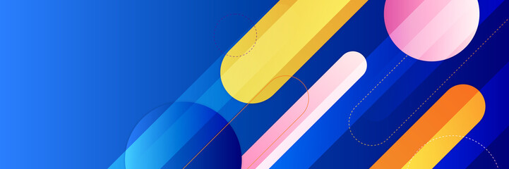Abstract blue orange colorful banner background. Gradient Geometric abstract with blue colorful shape presentation design background. Vector abstract graphic design banner pattern background template.