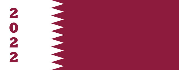 Qatar flag with 2022 text. World Cup concept