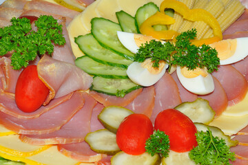 Aufschnittplatteauf einem Buffet