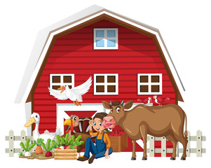 Farming theme with farm animals