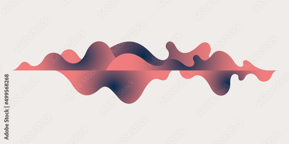 Poster bright poster with dynamic waves. vector illustration in minimal style. abstract background.