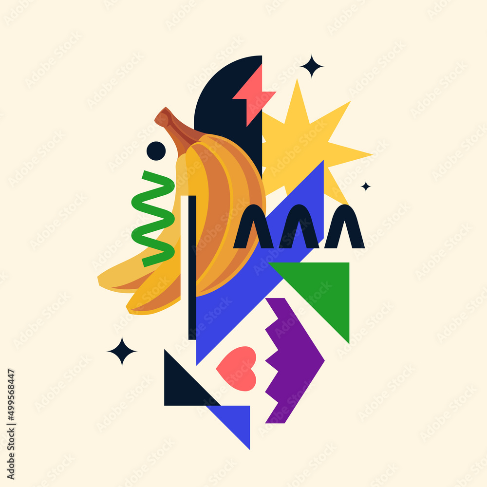 Poster vector graphics in a minimalistic style with geometric elements. template for the design. illustrati