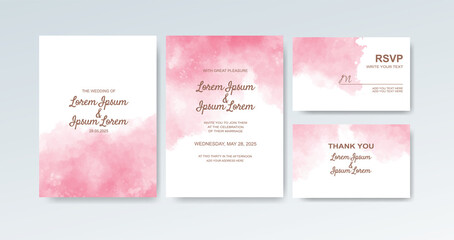 Wedding invitation with abstract watercolor background