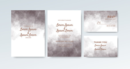 Wedding invitation with abstract watercolor background