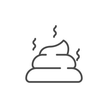 recommend clip art: Pet poo line icon. linear style sign for mobile concept and web design. Stinky Poo outline vector icon. Symbol, logo illustration. Vector graphics