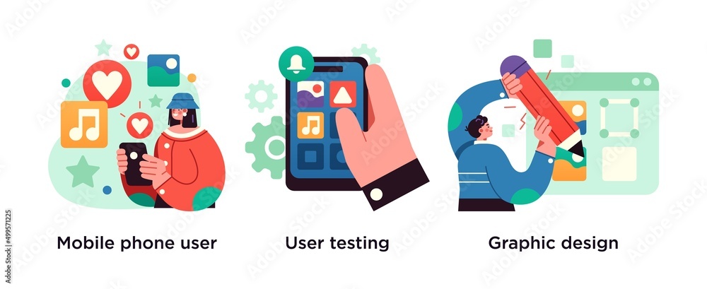 Poster user interface development, bug fixing, public release. mobile phone user, user testing, graphic des