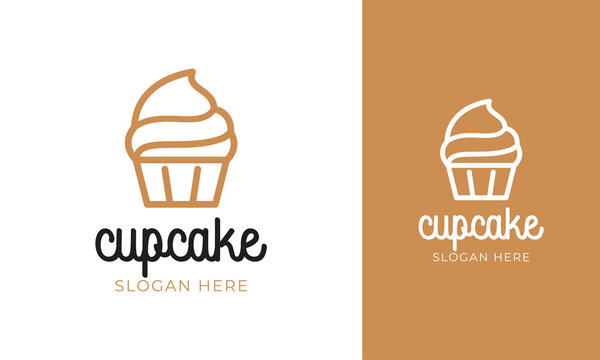 Minimalist Cupcake Logo Design For Cake Store