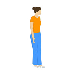 Stressed woman. Vector icon isolated