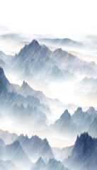 mountains and clouds