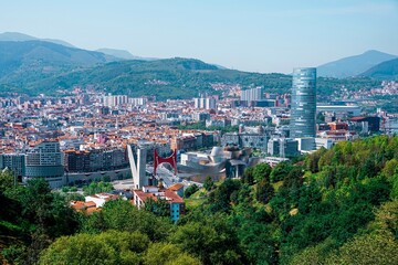 cityscape from Bilbao city, Spain, Travel destination