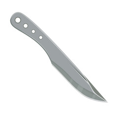 Solid steel hunting or military knife, vector icon