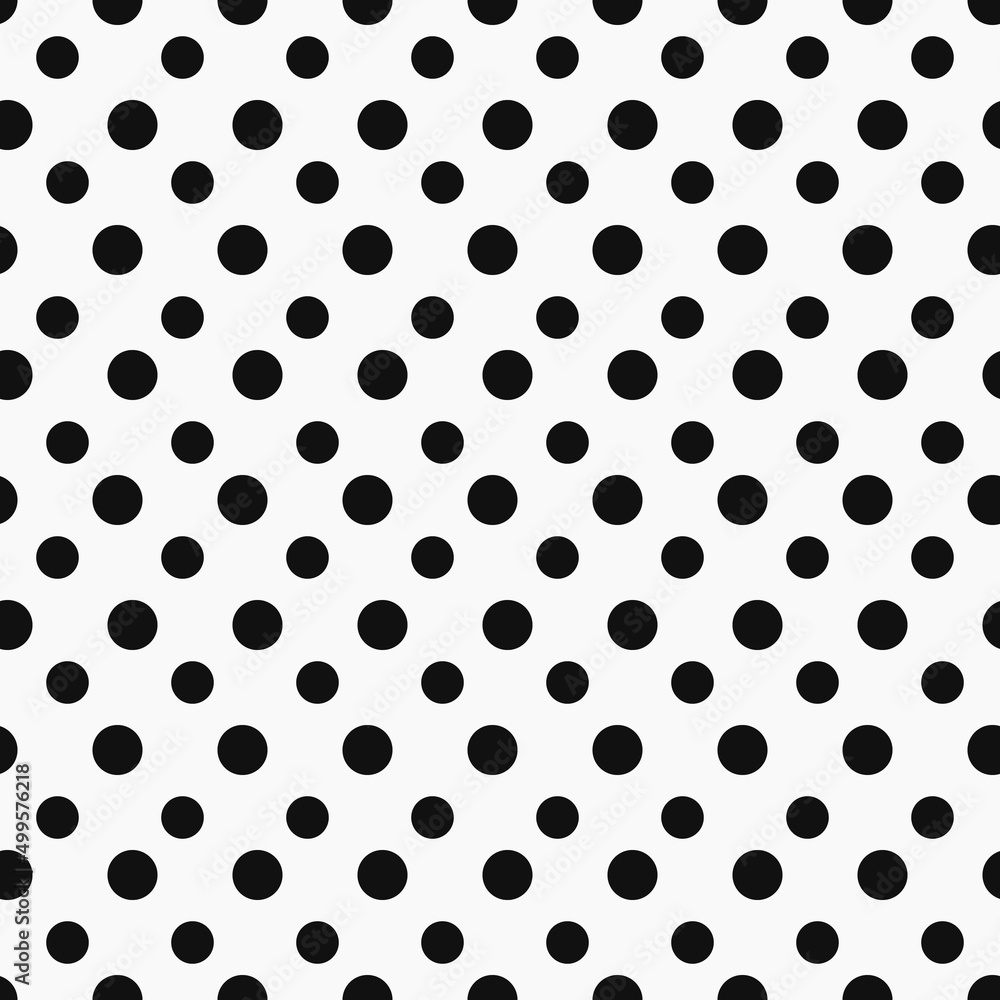 Poster the polka dot is black, with polka dots slightly offset to one side.