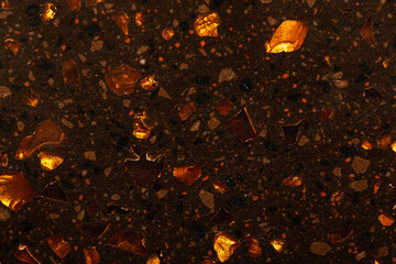 Background Stone wall, golden background with abstract stains of epoxy. Beautiful marble and...