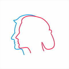 vector beautiful profiles of men and women