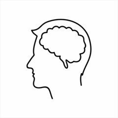 Head with brain vector illustration design. 