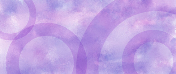 purple background with white circle rings in faded distressed vintage grunge texture design, old purple geometric pattern paper