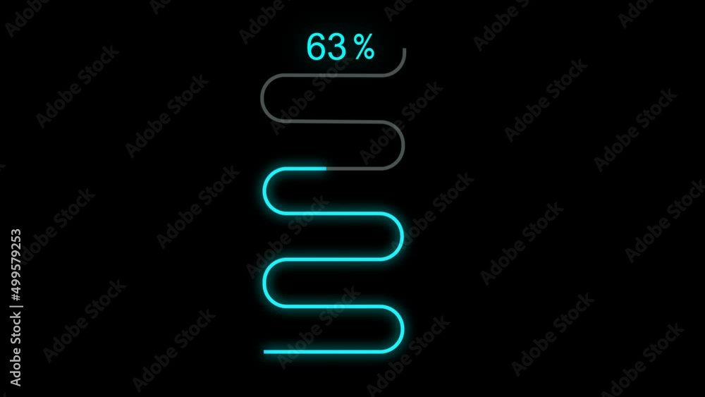 Poster modern glowing lines stylish loading screen animation 4k black screen background.