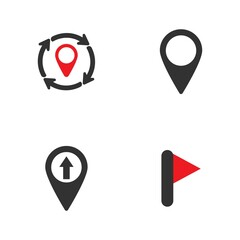 Map pin, orientation vector icon set