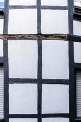 Pattern of old vintage half timbered house wall